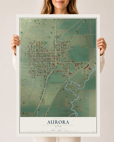 Map of Aurora, Utah, 24 x 36 inch unframed archival matte print