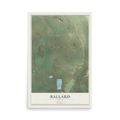 Map of Ballard, Utah, 12 x 18 inch unframed archival matte print
