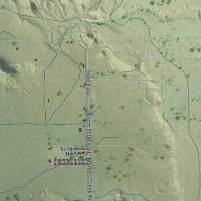 Close-up of the map of Ballard, Utah print showing street and building detail