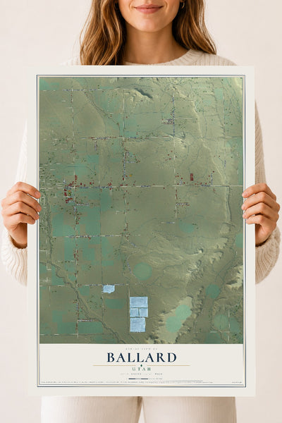 Map of Ballard, Utah, 18 x 24 inch unframed archival matte print