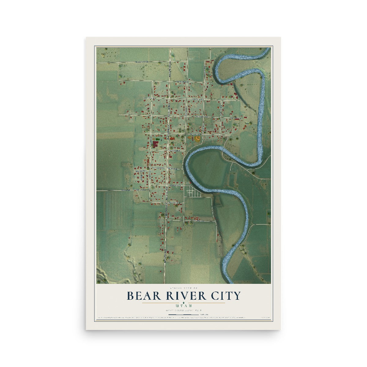 Map of Bear River City, Utah, 12 x 18 inch unframed archival matte print