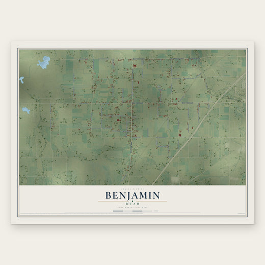 Benjamin, Utah map print, the full design