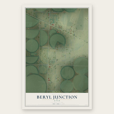 Beryl Junction, Utah map print, the full design