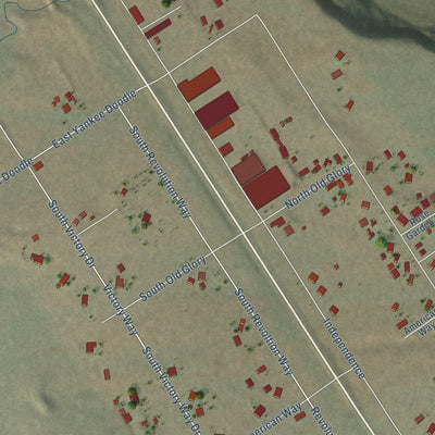 Second close-up of the map of Big Water, Utah print showing more streets and buildings