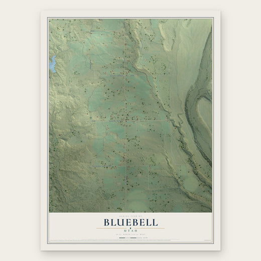 Bluebell, Utah map print, the full design