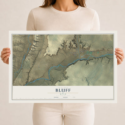 Map of Bluff, Utah, 12 x 18 inch unframed archival matte print