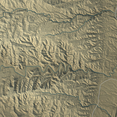 Close-up of the map of Bluff, Utah print showing street and building detail