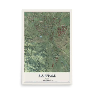 Map of Bluffdale, Utah, 12 x 18 inch unframed archival matte print