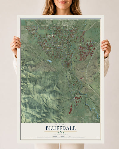Map of Bluffdale, Utah, 24 x 36 inch unframed archival matte print