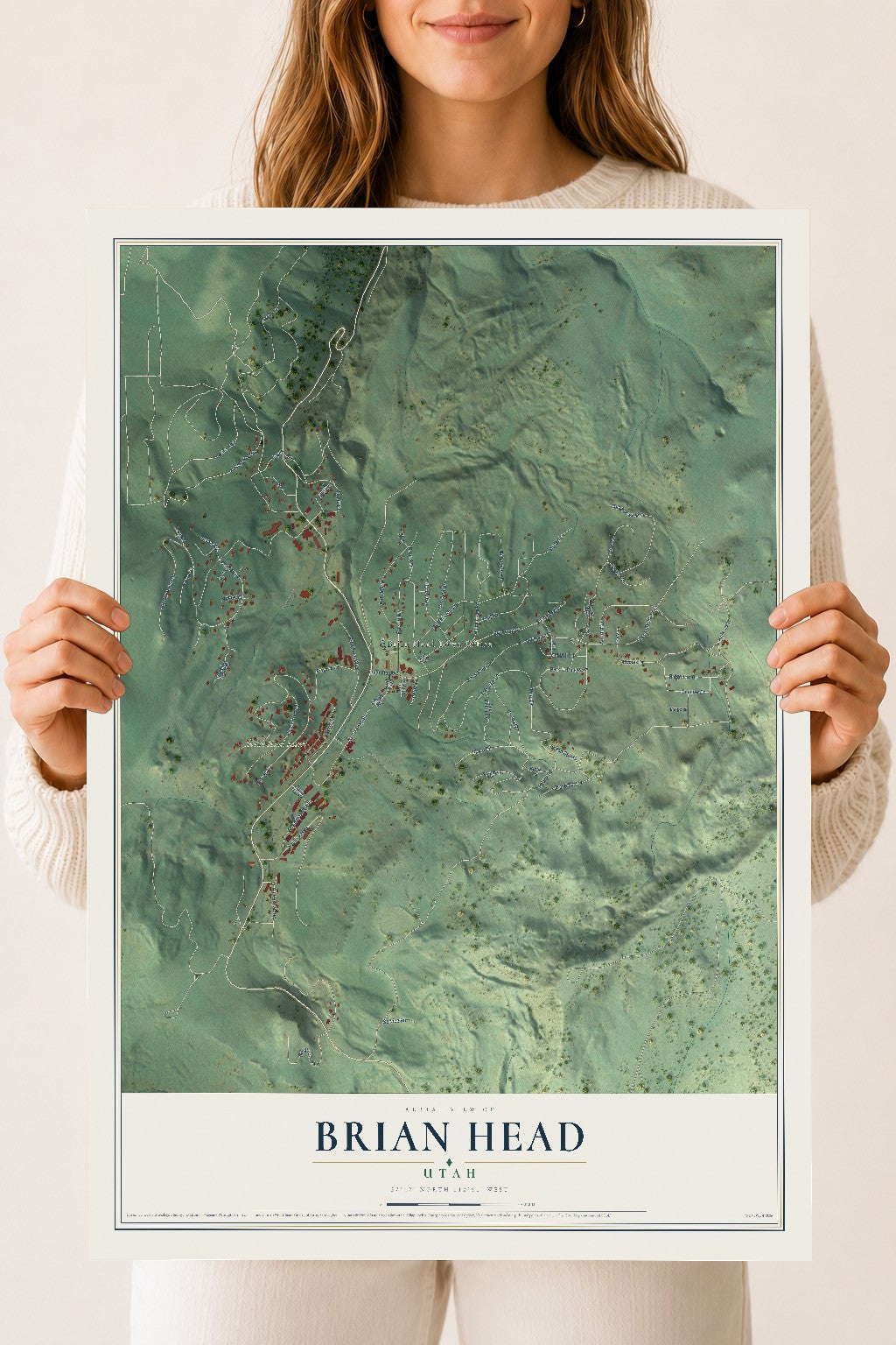 Map of Brian Head, Utah, 18 x 24 inch unframed archival matte print