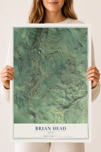 Map of Brian Head, Utah, 18 x 24 inch unframed archival matte print