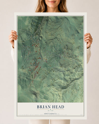 Map of Brian Head, Utah, 24 x 36 inch unframed archival matte print