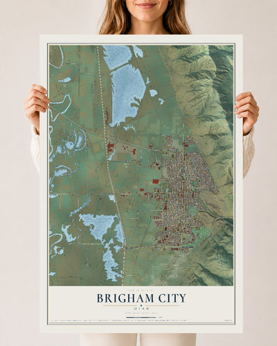 Map of Brigham City, Utah, 24 x 36 inch unframed archival matte print