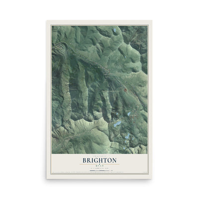 Map of Brighton, Utah, 12 x 18 inch unframed archival matte print