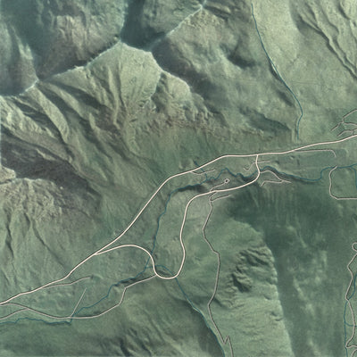Close-up of the map of Brighton, Utah print showing street and building detail