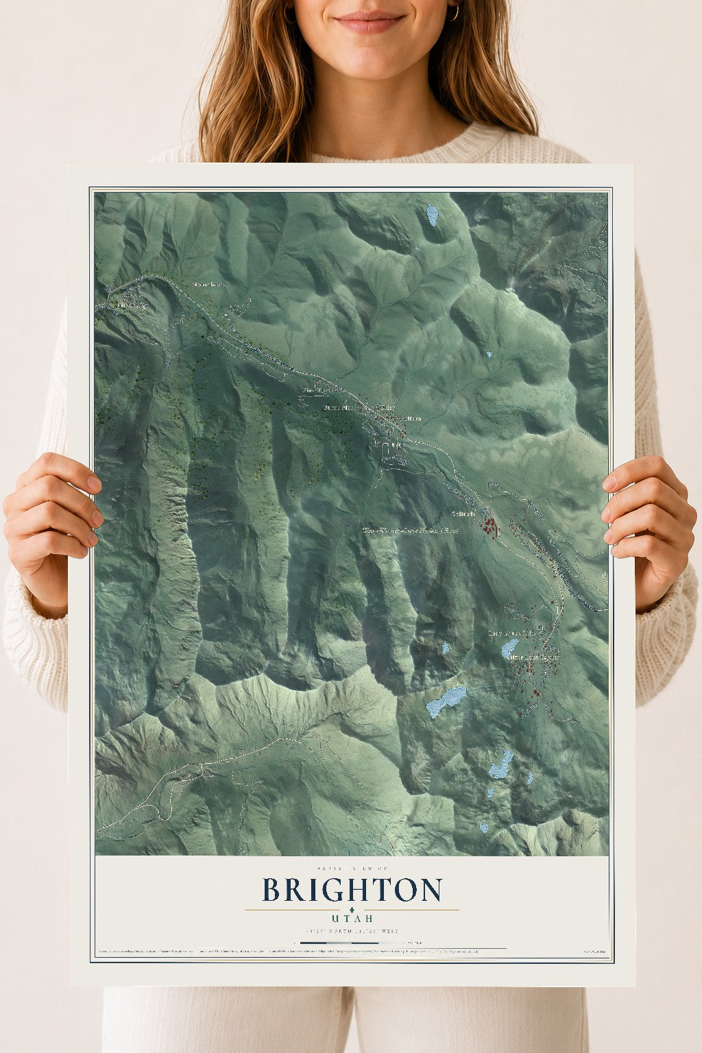 Map of Brighton, Utah, 18 x 24 inch unframed archival matte print