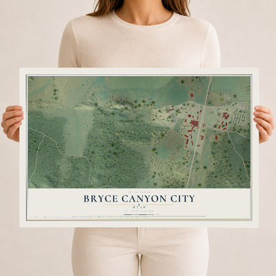 Map of Bryce Canyon City, Utah, 12 x 18 inch unframed archival matte print