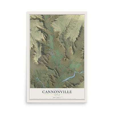 Map of Cannonville, Utah, 12 x 18 inch unframed archival matte print