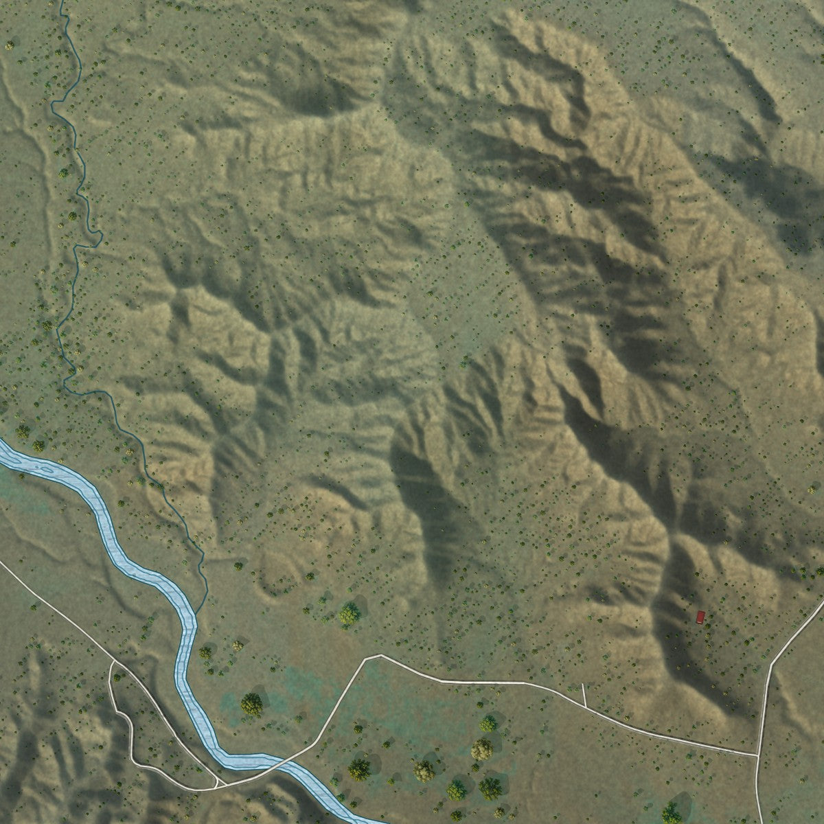 Close-up of the map of Cannonville, Utah print showing street and building detail
