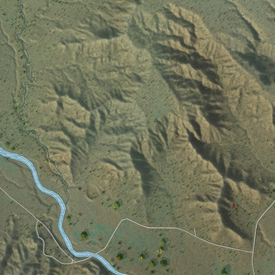 Close-up of the map of Cannonville, Utah print showing street and building detail