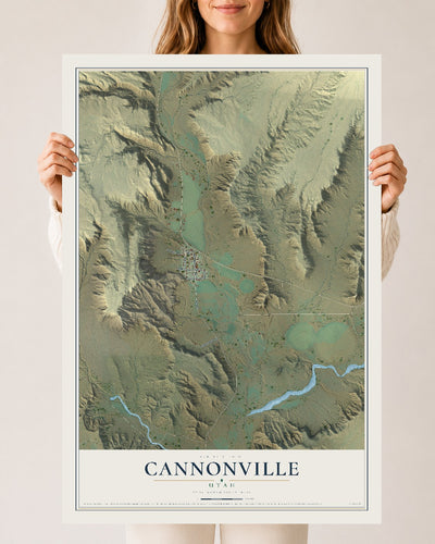 Map of Cannonville, Utah, 24 x 36 inch unframed archival matte print