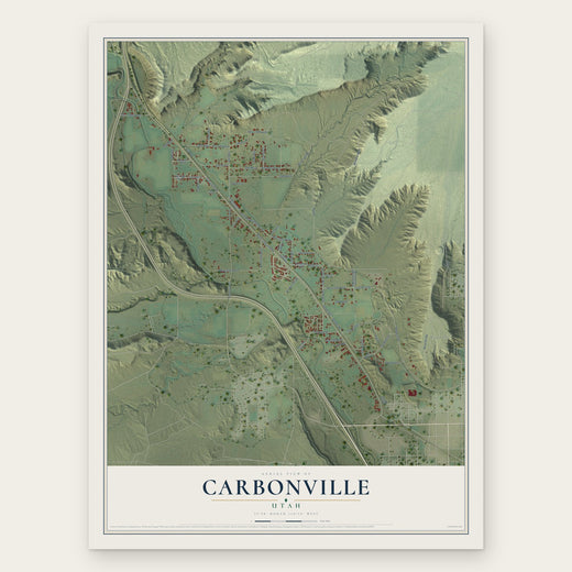 Carbonville, Utah map print, the full design