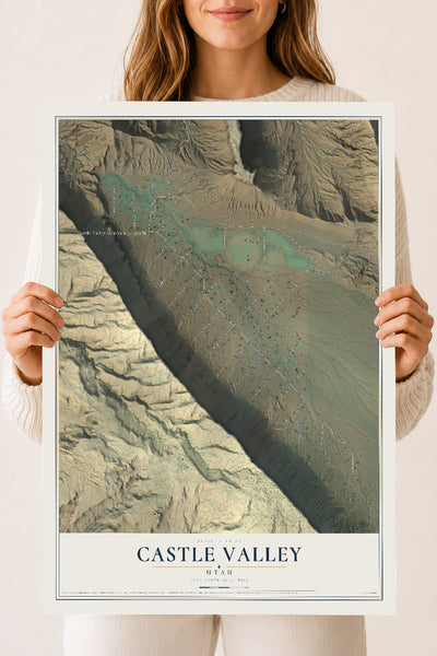 Map of Castle Valley, Utah, 18 x 24 inch unframed archival matte print