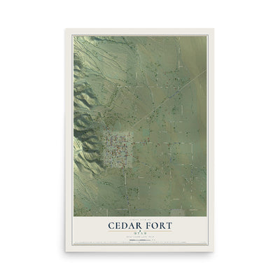 Map of Cedar Fort, Utah, 12 x 18 inch unframed archival matte print