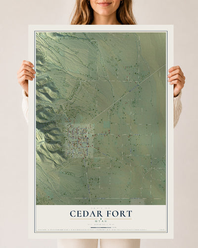 Map of Cedar Fort, Utah, 24 x 36 inch unframed archival matte print