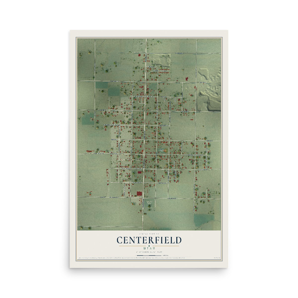 Map of Centerfield, Utah, 12 x 18 inch unframed archival matte print