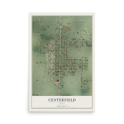 Map of Centerfield, Utah, 12 x 18 inch unframed archival matte print