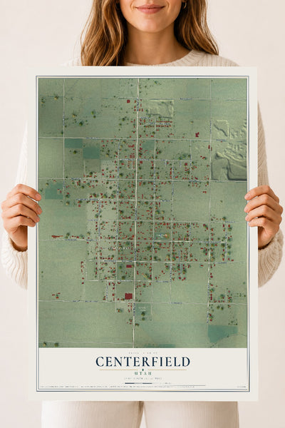 Map of Centerfield, Utah, 18 x 24 inch unframed archival matte print