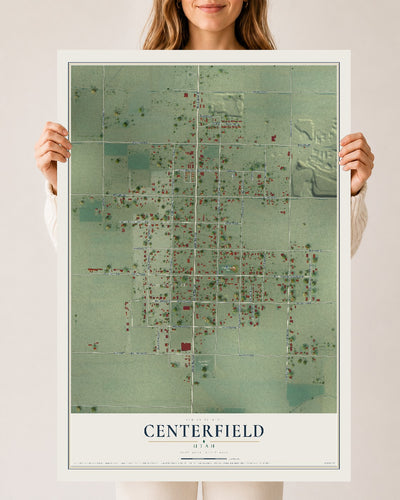 Map of Centerfield, Utah, 24 x 36 inch unframed archival matte print