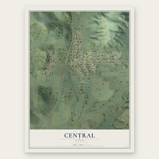 Central, Utah map print, the full design