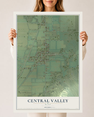 Map of Central Valley, Utah, 24 x 36 inch unframed archival matte print