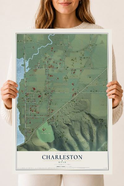 Map of Charleston, Utah, 18 x 24 inch unframed archival matte print