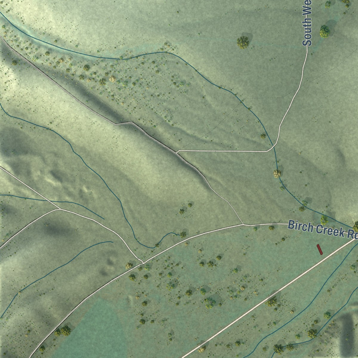 Second close-up of the map of Circleville, Utah print showing more streets and buildings