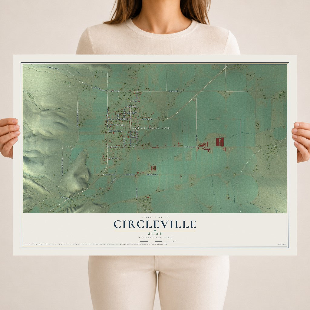 Map of Circleville, Utah, 18 x 24 inch unframed archival matte print
