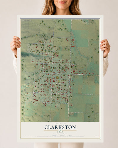 Map of Clarkston, Utah, 24 x 36 inch unframed archival matte print