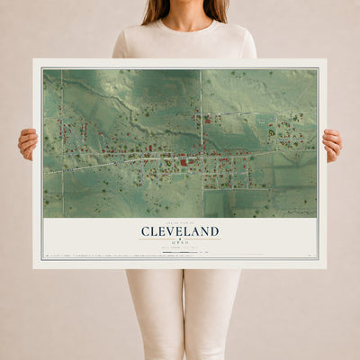 Map of Cleveland, Utah, 24 x 36 inch unframed archival matte print