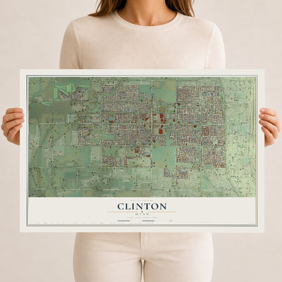 Map of Clinton, Utah, 12 x 18 inch unframed archival matte print
