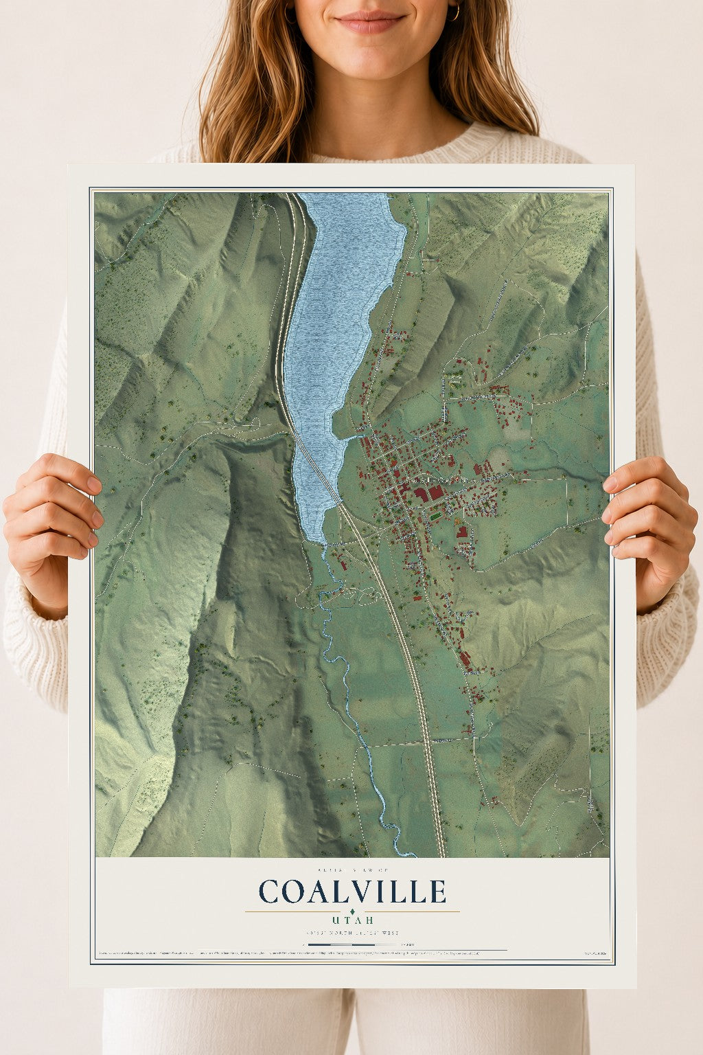Map of Coalville, Utah, 18 x 24 inch unframed archival matte print
