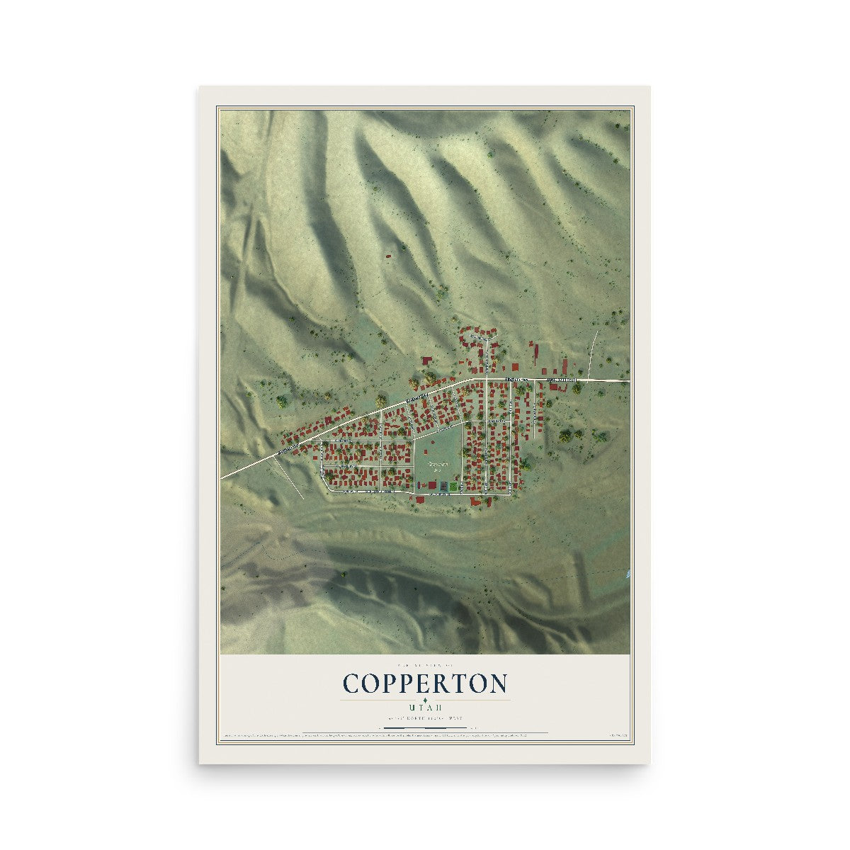 Map of Copperton, Utah, 12 x 18 inch unframed archival matte print