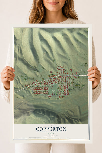 Map of Copperton, Utah, 18 x 24 inch unframed archival matte print
