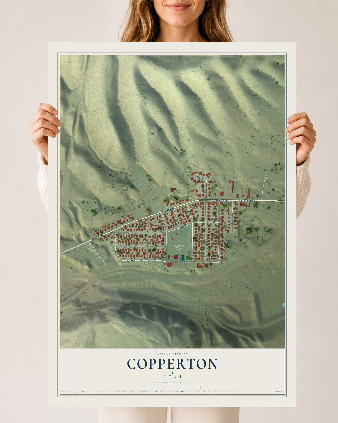 Map of Copperton, Utah, 24 x 36 inch unframed archival matte print