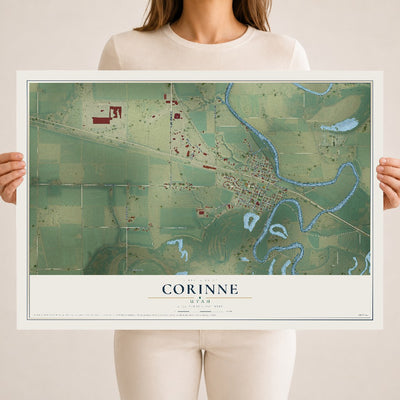 Map of Corinne, Utah, 18 x 24 inch unframed archival matte print