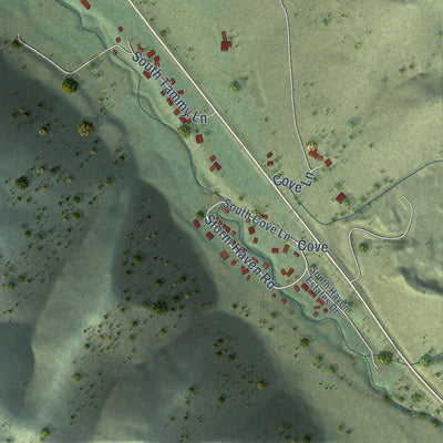 Second close-up of the map of Daniel, Utah print showing more streets and buildings