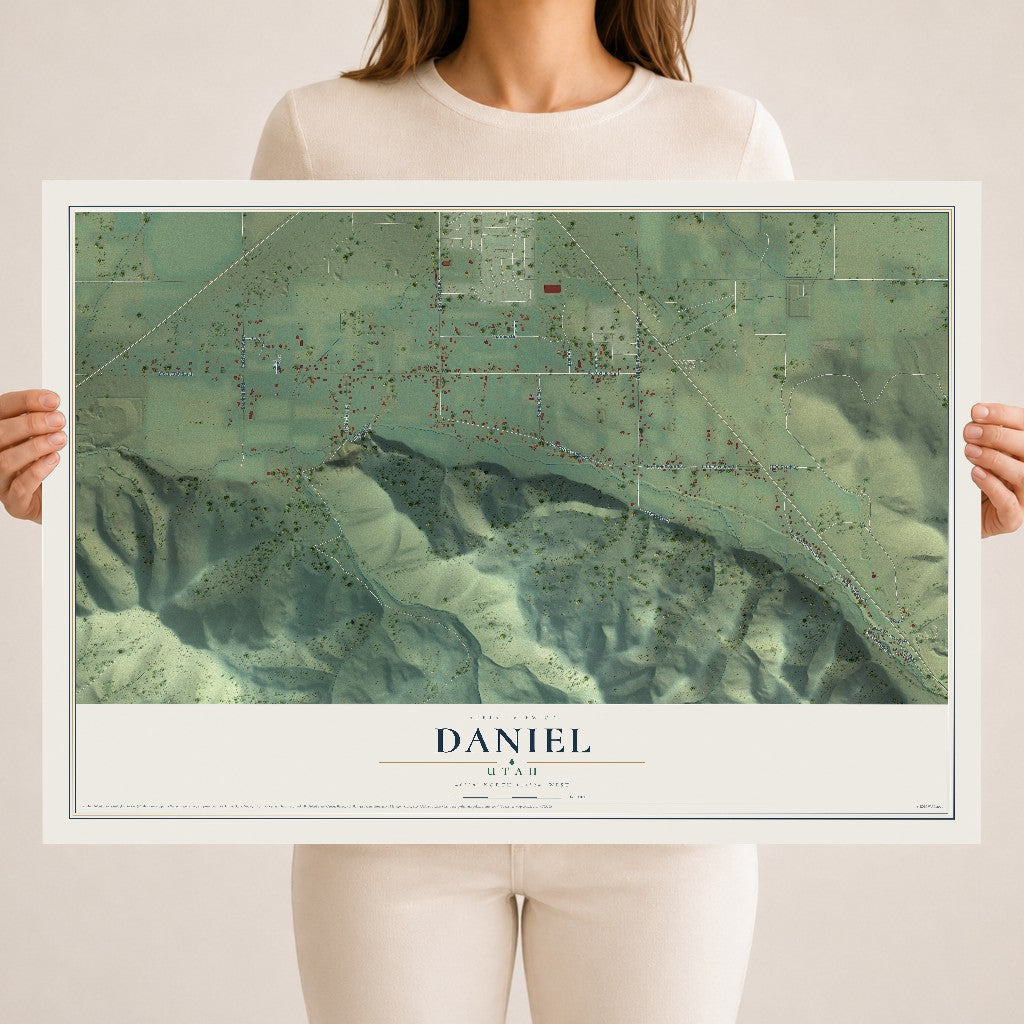 Map of Daniel, Utah, 18 x 24 inch unframed archival matte print