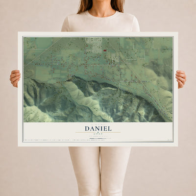 Map of Daniel, Utah, 24 x 36 inch unframed archival matte print