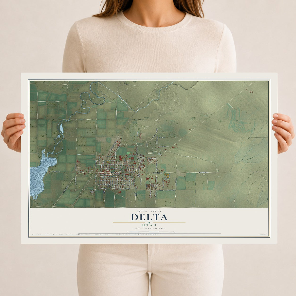Map of Delta, Utah, 12 x 18 inch unframed archival matte print
